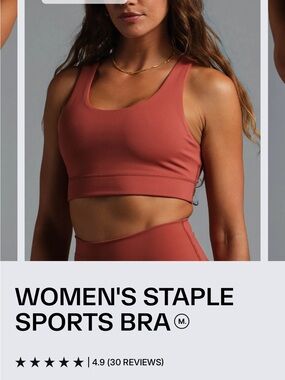 Municipal Women's Staple Sports Bra - Rust